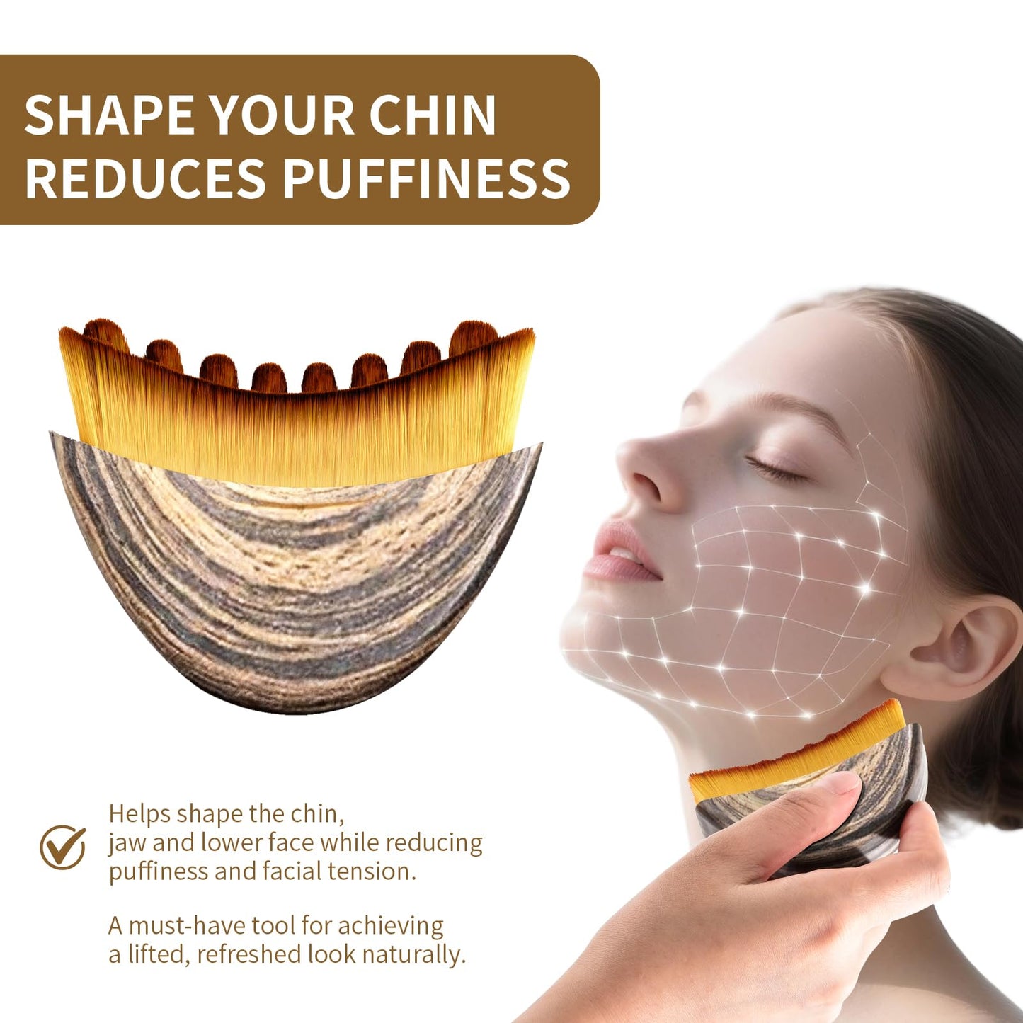 LEPIAOPIAO Upgrade Lymphatic Contour Face Brush,Lymphatic Drainage Brush,Dry Lymphatic Drainage Massager,Ergonomically Designed to Fit The Skin Precisely - dailyvitalstore