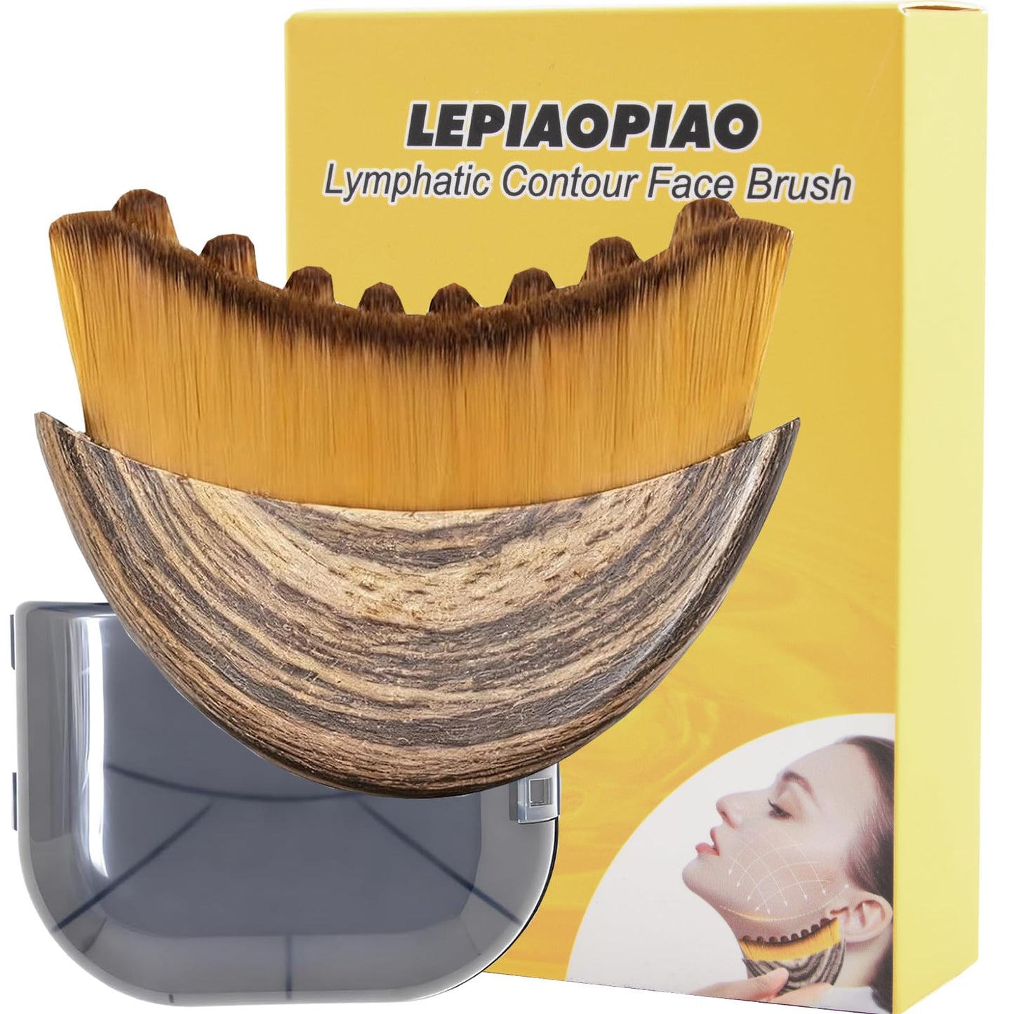 LEPIAOPIAO Upgrade Lymphatic Contour Face Brush,Lymphatic Drainage Brush,Dry Lymphatic Drainage Massager,Ergonomically Designed to Fit The Skin Precisely - dailyvitalstore