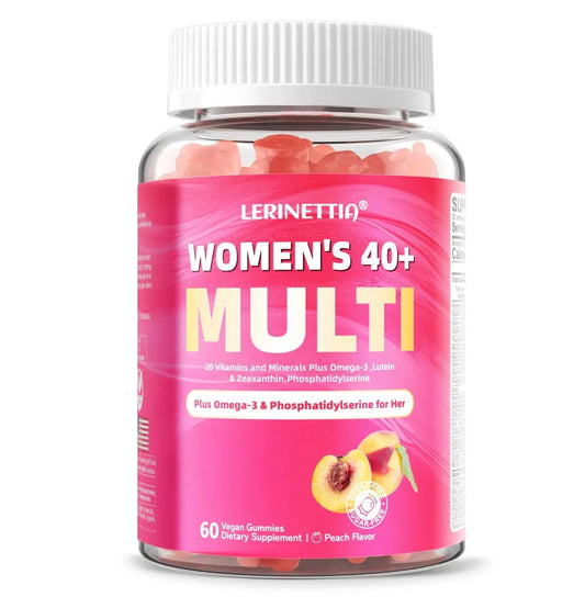 Lerinettia Multivitamin for Women Gummies for 40+ with Omega-3, Niacinamide, B-Complex, Lutein, Iron, Choline, Phosphatidylserine, Vitamin D3 - dailyvitalstore