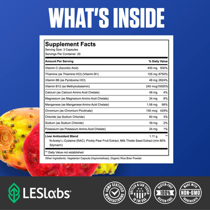 LES Labs DeToxx – Better Mornings & Recovery, Liver Support, Electrolyte Replenishment & Glutathione Support – Prickly Pear, Milk Thistle & NAC - dailyvitalstore