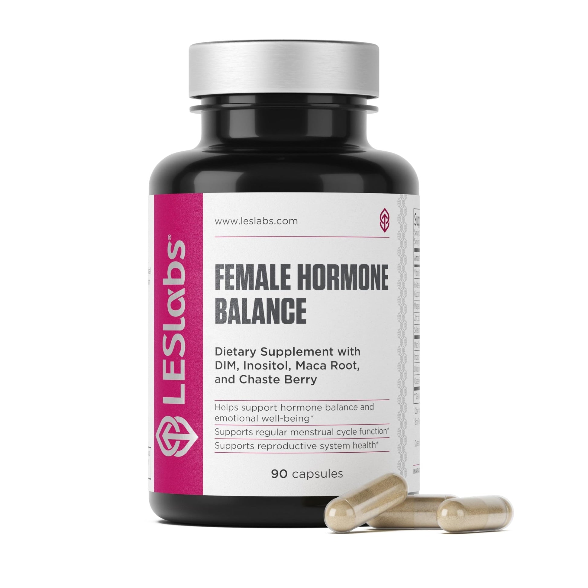LES Labs Female Hormone Balance Supplement – Hormone Support for Women with Inositol, DIM, Vitex, Chaste Tree, Vitamin B6 & Folate – Menstrual Cycle & Fertility Support – 90 Capsules – Non-GMO - dailyvitalstore