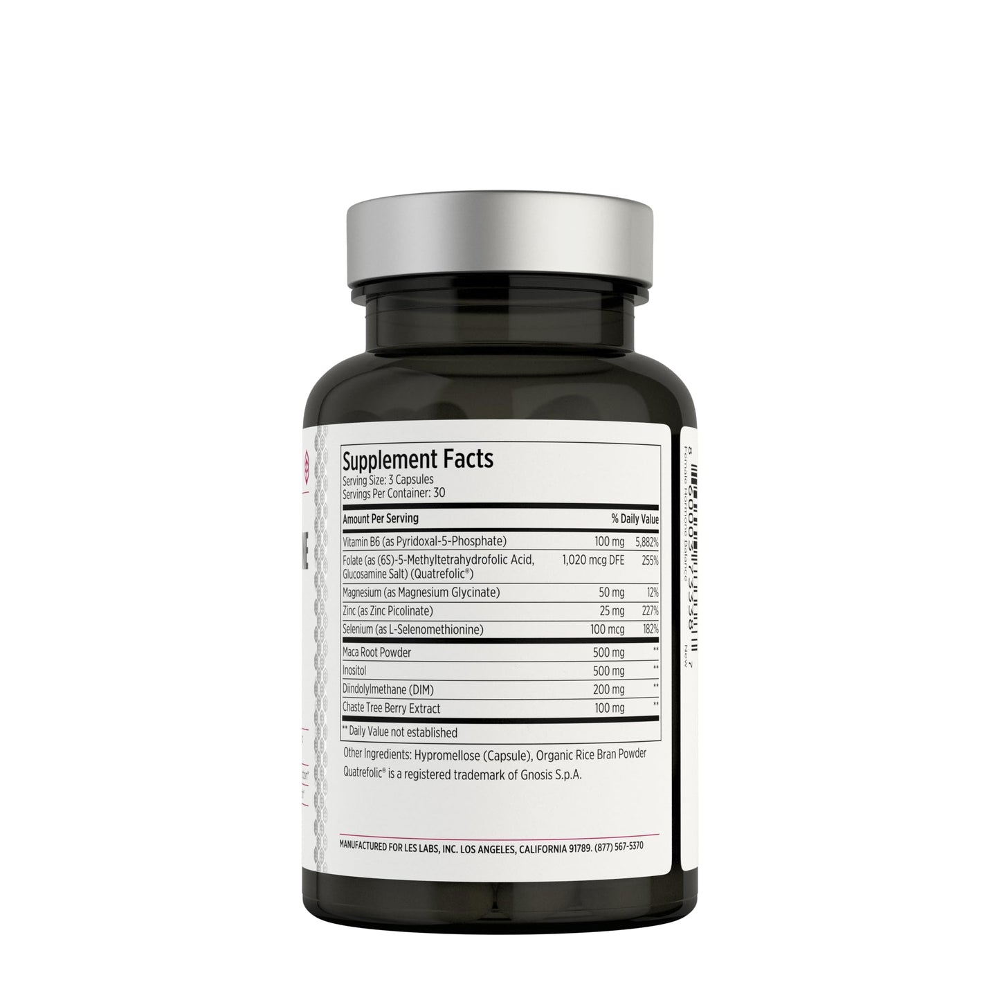 LES Labs Female Hormone Balance Supplement – Hormone Support for Women with Inositol, DIM, Vitex, Chaste Tree, Vitamin B6 & Folate – Menstrual Cycle & Fertility Support – 90 Capsules – Non-GMO - dailyvitalstore