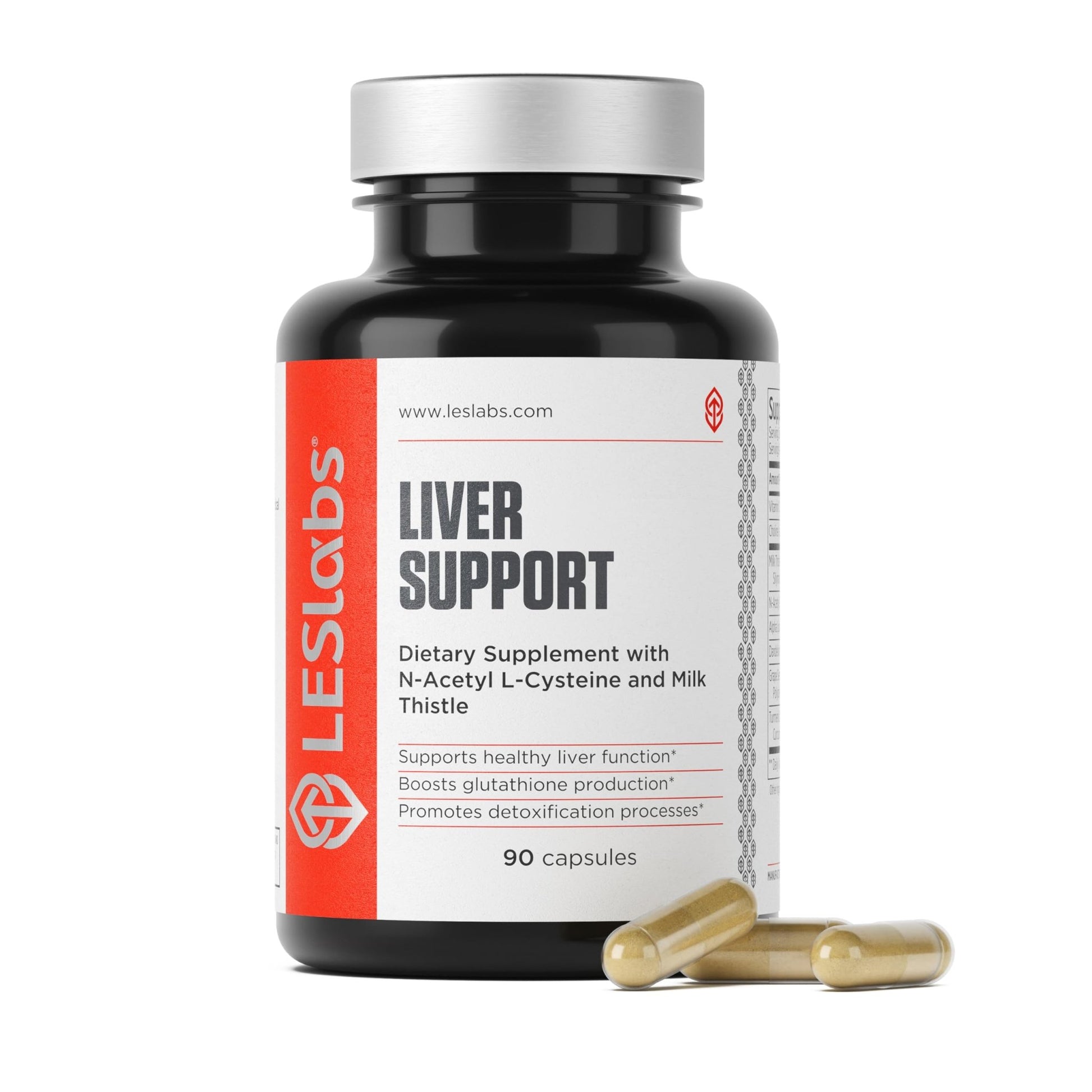 LES Labs Liver Support – Promotes Healthy Liver Function, Glutathione Production & Detoxification – Milk Thistle, NAC, ALA & Dandelion Extracts – Non-GMO Supplement – 90 Capsules - dailyvitalstore