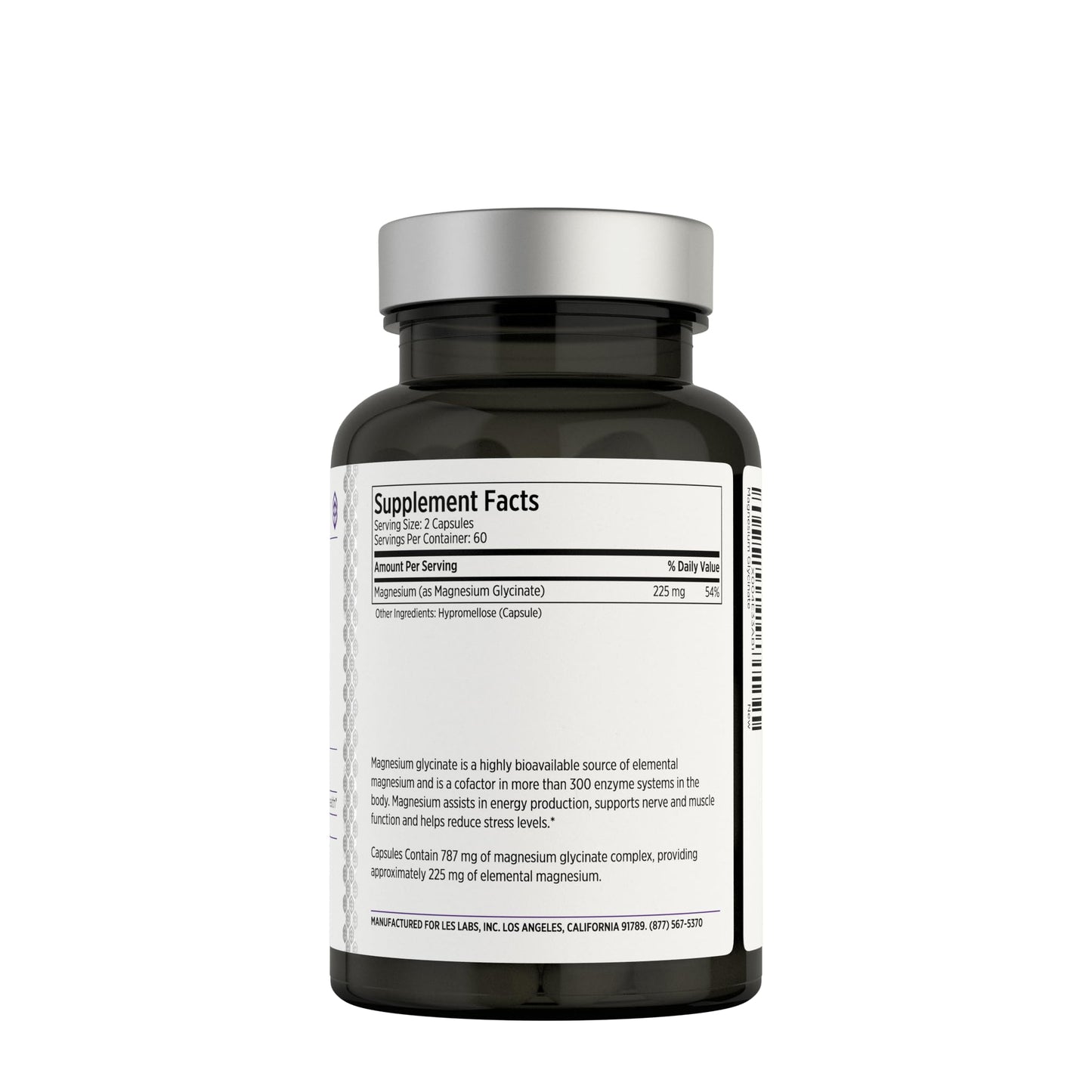 LES Labs Magnesium Glycinate – Supports Restful Sleep, Heart Health, Stress Relief, Metabolism, Nerve & Muscle Function, Gentle on The Digestive System – Non-GMO Supplement – 120 Capsules - dailyvitalstore
