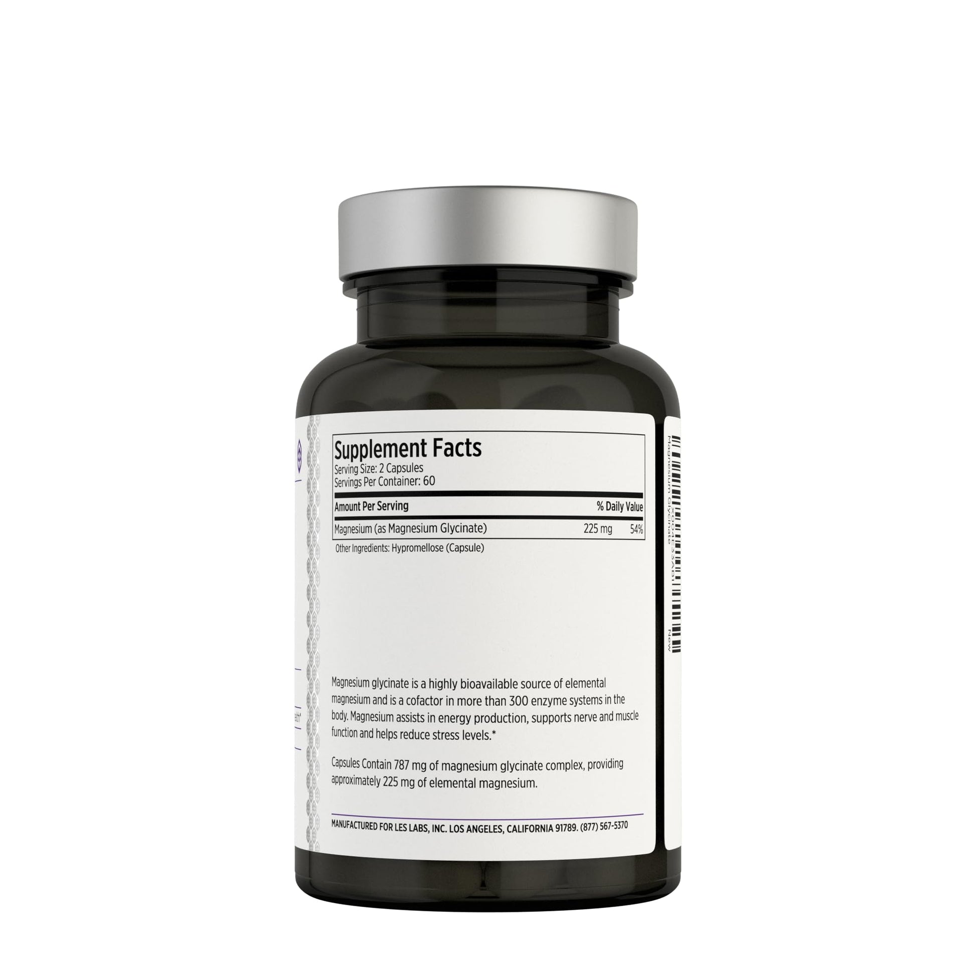 LES Labs Magnesium Glycinate – Supports Restful Sleep, Heart Health, Stress Relief, Metabolism, Nerve & Muscle Function, Gentle on The Digestive System – Non-GMO Supplement – 120 Capsules - dailyvitalstore