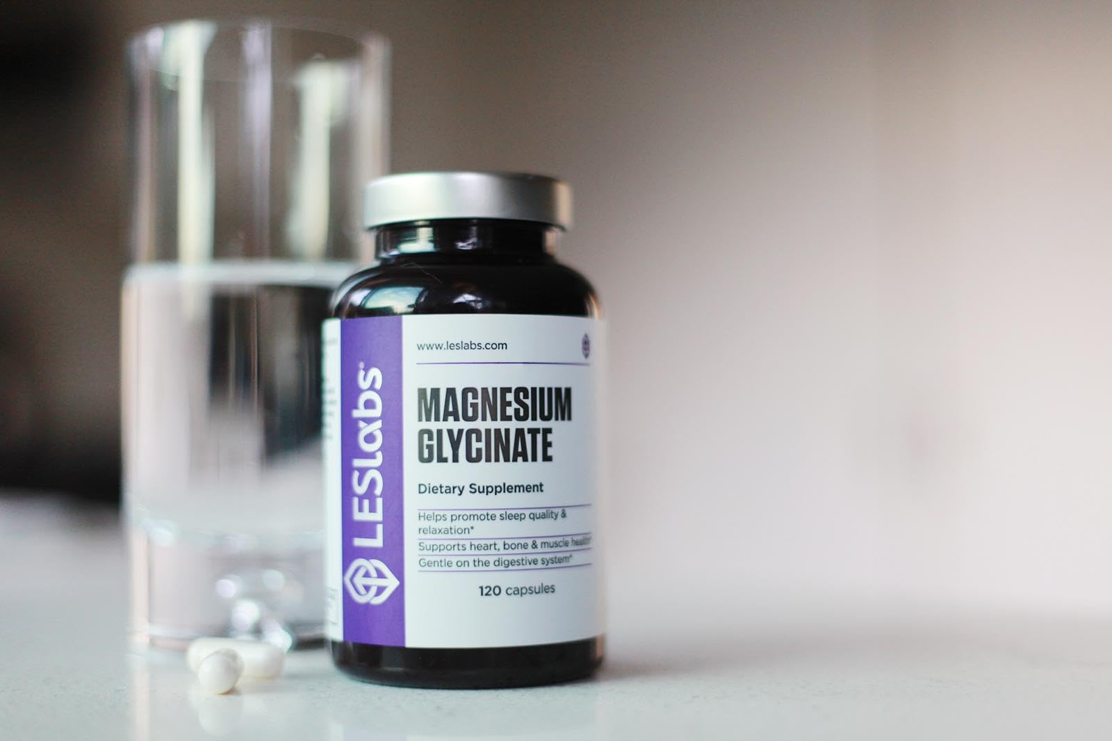 LES Labs Magnesium Glycinate – Supports Restful Sleep, Heart Health, Stress Relief, Metabolism, Nerve & Muscle Function, Gentle on The Digestive System – Non-GMO Supplement – 120 Capsules - dailyvitalstore