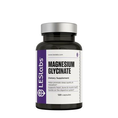 LES Labs Magnesium Glycinate – Supports Restful Sleep, Heart Health, Stress Relief, Metabolism, Nerve & Muscle Function, Gentle on The Digestive System – Non-GMO Supplement – 120 Capsules - dailyvitalstore