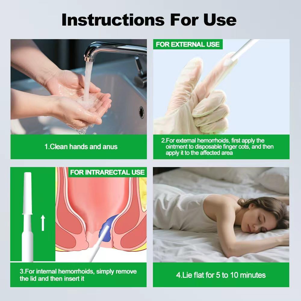 Lesdgo Hemorrhoidal Ointment(6 Pre-Filled),Hemorrhoid and Fissure Cream Witch Hazel Maximum Strength Pain Relief,for Itching and Swelling - dailyvitalstore