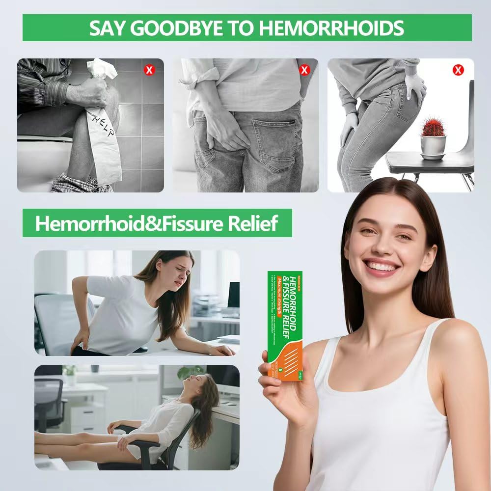 Lesdgo Hemorrhoidal Ointment(6 Pre-Filled),Hemorrhoid and Fissure Cream Witch Hazel Maximum Strength Pain Relief,for Itching and Swelling - dailyvitalstore