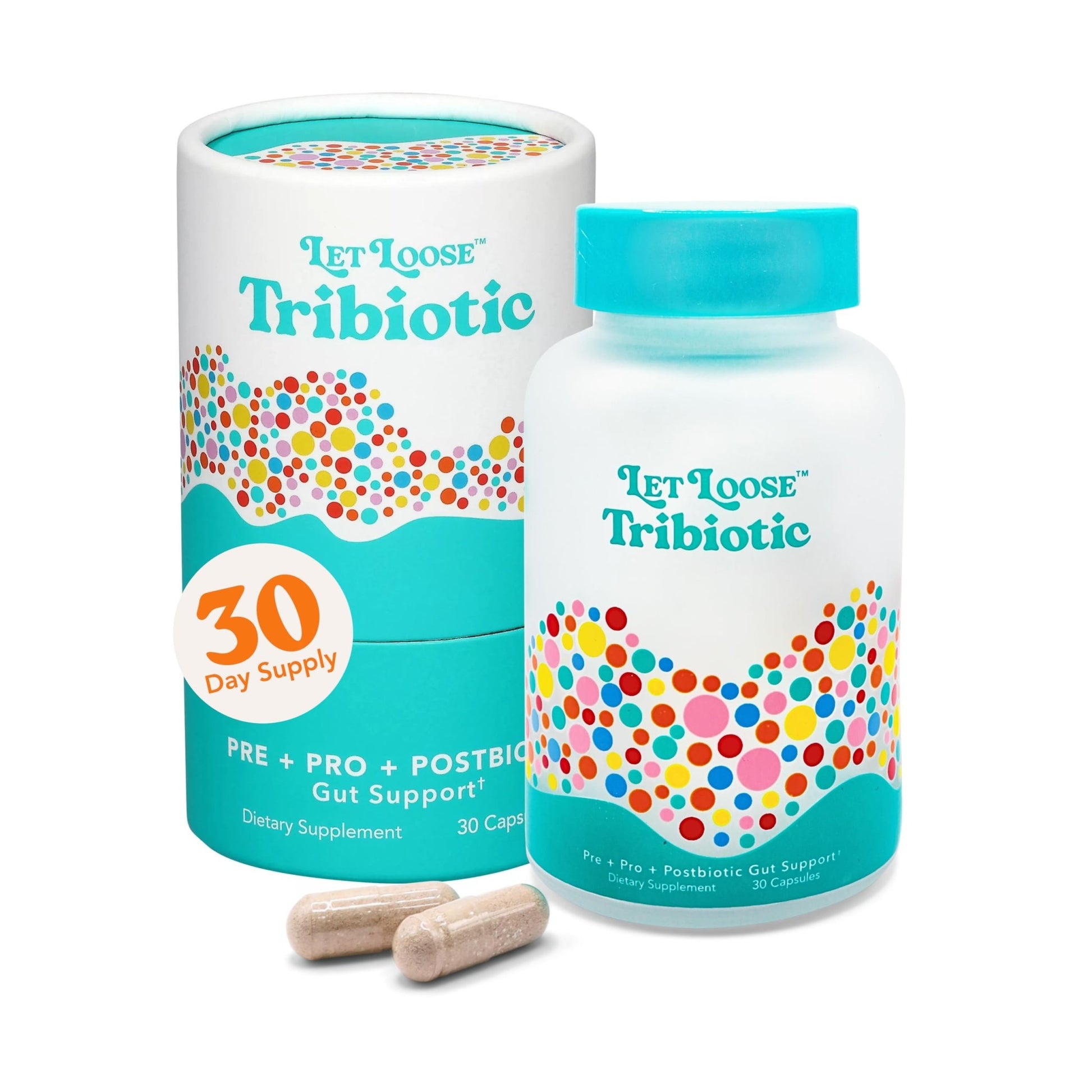 Let Loose Daily Tribiotic Pills - Probiotics, Prebiotics, and Postbiotics to Feed Your Microbiome and Support Smooth Daily Digestion, Gut Health, - dailyvitalstore