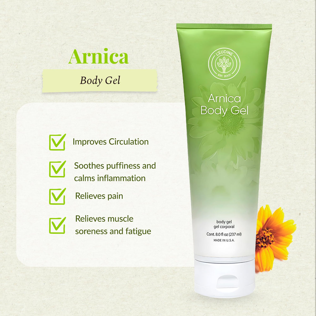 L’EUDINE Arnica Gel – Pack of 3 – Extra Strength for Bruise Relief, Wonder-Plant for Treating Muscle Soreness, Bruising, and Swelling - Fast Absorbing, Natural Formula - dailyvitalstore