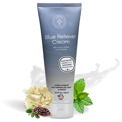L'EUDINE Blue Reliever Cream – Joint and Muscle Therapy, Body Cream with Cocoa Butter and Menthol - dailyvitalstore