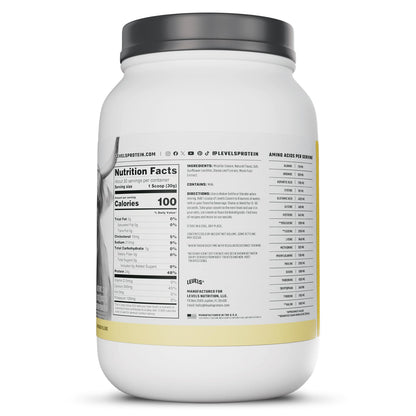 Levels 100% Micellar Casein Protein, Hormone Free, Vanilla Bean, 2LB - dailyvitalstore