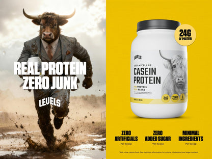 Levels 100% Micellar Casein Protein, Hormone Free, Vanilla Bean, 2LB - dailyvitalstore