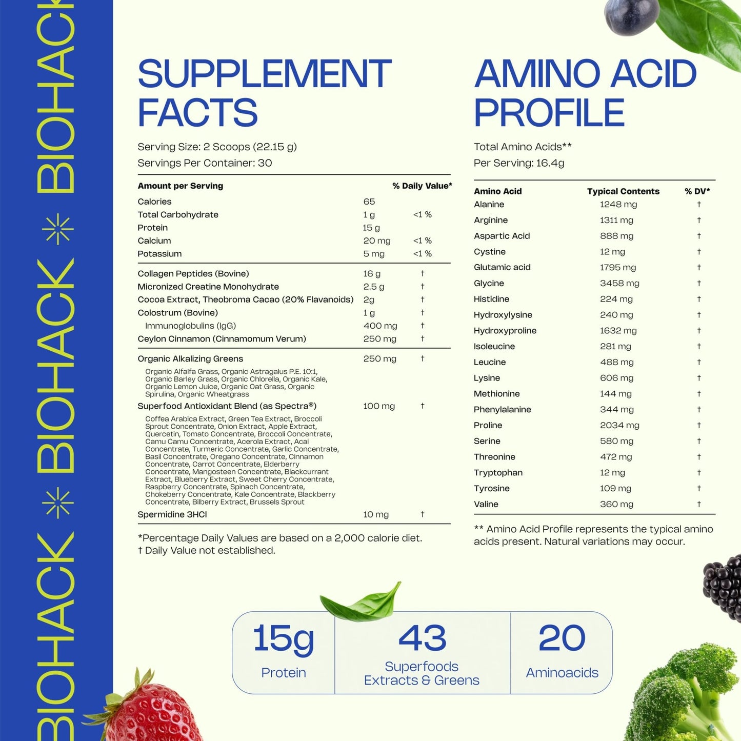 LevelUp Biohack Ageless: Colostrum Collagen Superfoods Antioxidants Spermidine Amino Acids Creatine for Women and Men, Total Body Rejuvenation (Dark Chocolate Cinnamon) - dailyvitalstore