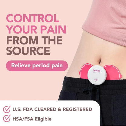 Levina Menstrual Period Relief Device - Wireless TENS Unit and Biocompatible Electrode Pads, Rechargeable, Magnetic Connection, Instant Cramp & PMS Relief, and Drug-Free, FSA HSA Eligible (RS-38) - dailyvitalstore