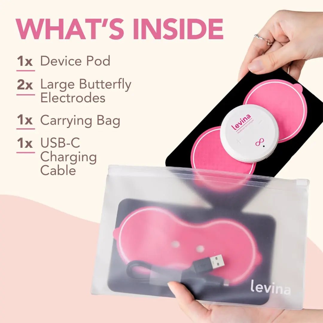 Levina Menstrual Period Relief Device - Wireless TENS Unit and Biocompatible Electrode Pads, Rechargeable, Magnetic Connection, Instant Cramp & PMS Relief, and Drug-Free, FSA HSA Eligible (RS-38) - dailyvitalstore