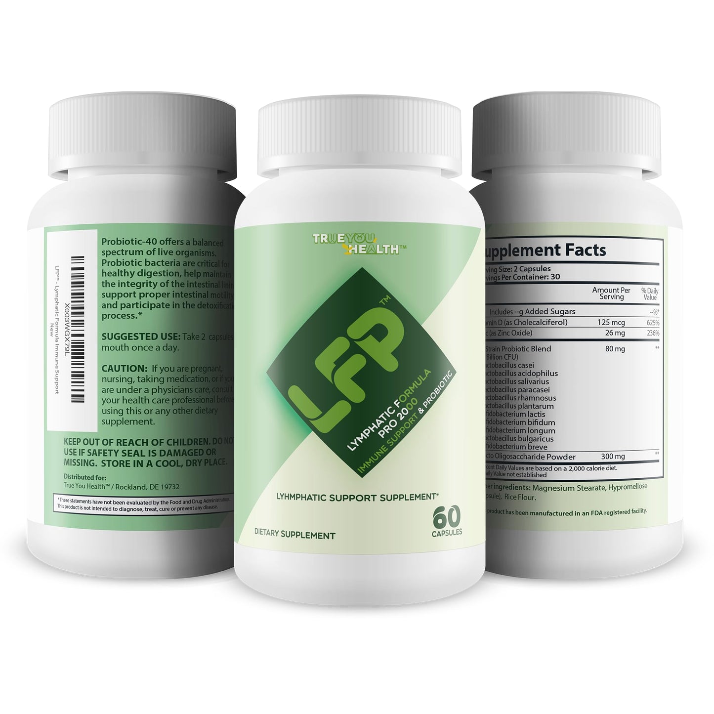 LFP - Lymphatic Formula Pro 2000 Immune Support & Probiotic - Lymphatic Support Supplement to Promote Healthy Immune System & Lymphatic Function - Aid Immune Response, Gut Health, & Overall Health - dailyvitalstore