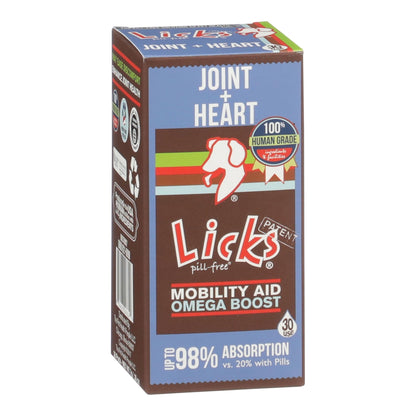 Licks Pill-Free Dog Joint and Heart - Glucosamine & Omega 3 Fish Oil Supplement for Dogs - Inflammation Supplements for Joint Support - Gel Packets - 30 Use - dailyvitalstore