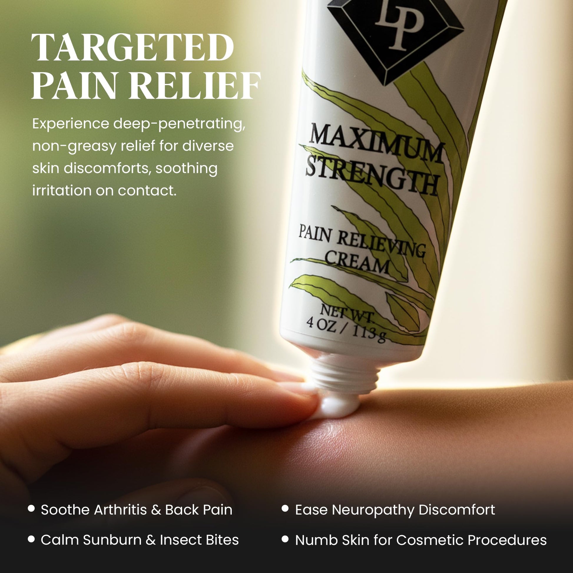 Lidocaine Plus 4% Lidocaine Cream Maximum Strength Pain & Itch Relief - Non-Greasy Formula Numbing Cream - Fast Acting Topical Pain Reliever, Soothing Topical Analgesic Aloe Vera Scent - 4 oz - dailyvitalstore