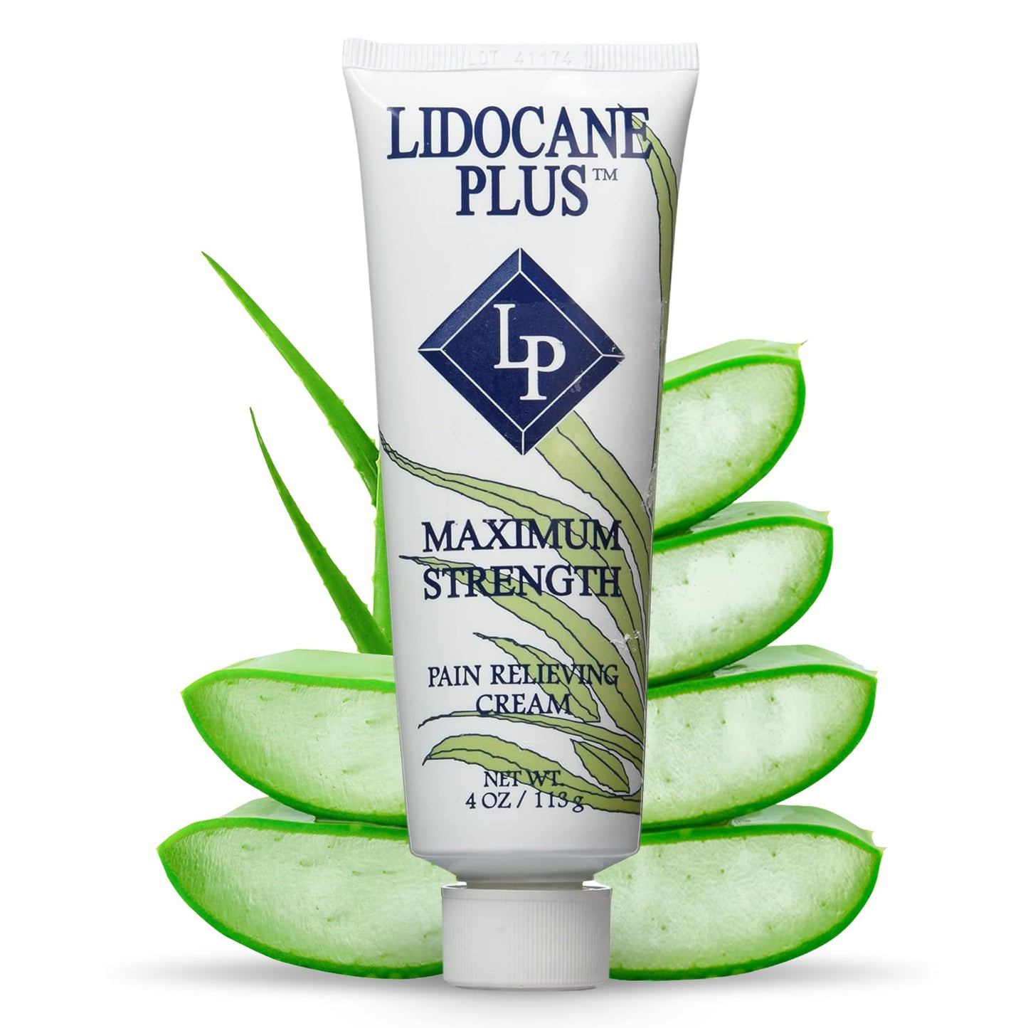 Lidocaine Plus 4% Lidocaine Cream Maximum Strength Pain & Itch Relief - Non-Greasy Formula Numbing Cream - Fast Acting Topical Pain Reliever, Soothing Topical Analgesic Aloe Vera Scent - 4 oz - dailyvitalstore