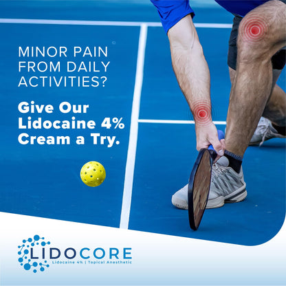 Lidocore Pain Relief Cream with 4% Lidocaine | Maximum Strength OTC | Safe & Compliant formula | Minor cuts, scrapes, insect bites, cold sores | Non-Greasy, Odor-free, Fragrance-Free | 2.7 oz (76.5 g) - dailyvitalstore