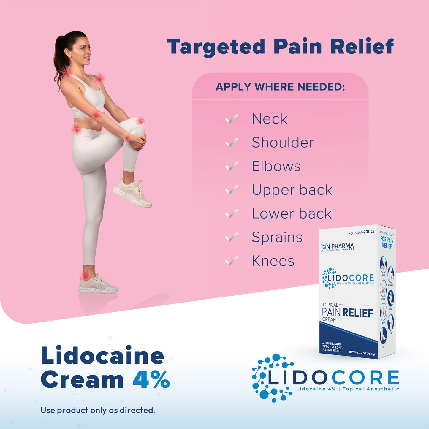 Lidocore Pain Relief Cream with 4% Lidocaine | Maximum Strength OTC | Safe & Compliant formula | Minor cuts, scrapes, insect bites, cold sores | Non-Greasy, Odor-free, Fragrance-Free | 2.7 oz (76.5 g) - dailyvitalstore