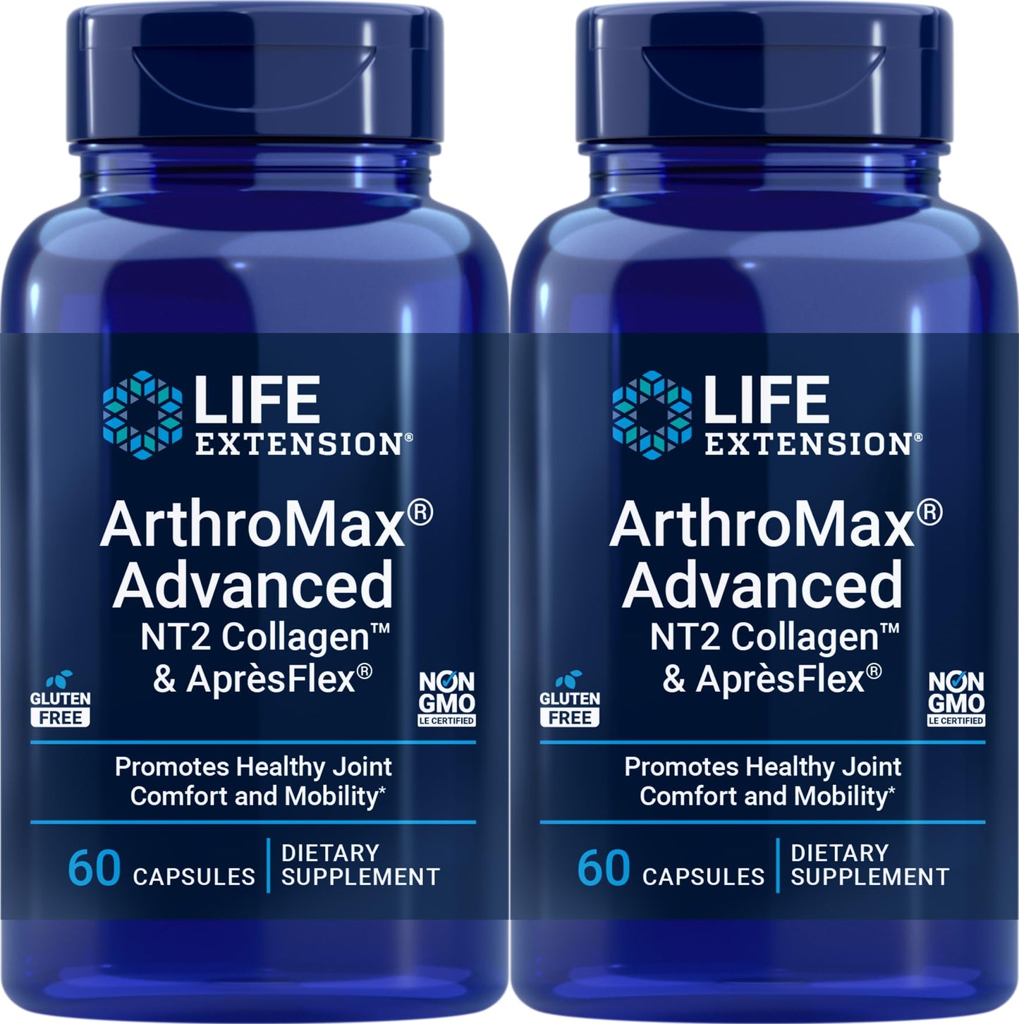 Life Extension ArthroMax Advanced with NT2 Collagen & ApresFlex, 60 Capsules (Pack of 2) - dailyvitalstore