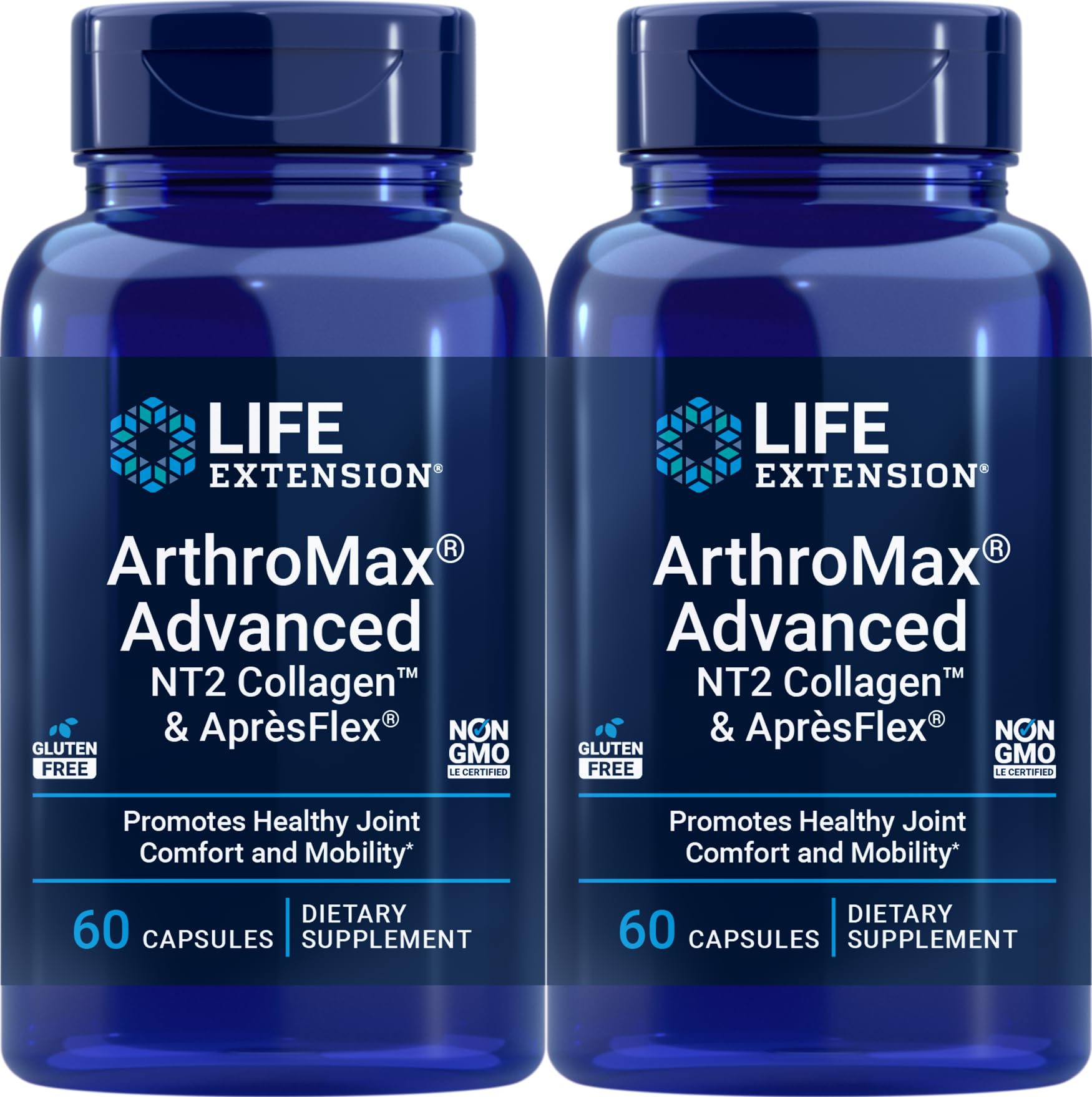 Life Extension ArthroMax Advanced with NT2 Collagen & ApresFlex, 60 Capsules (Pack of 2) - dailyvitalstore