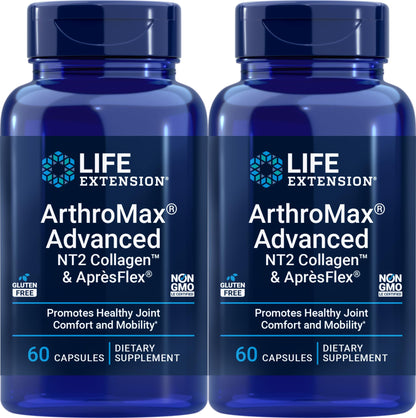 Life Extension ArthroMax Advanced with NT2 Collagen & ApresFlex, 60 Capsules (Pack of 2) - dailyvitalstore