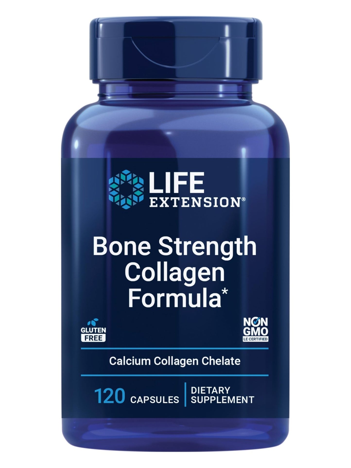 Life Extension Bone Strength Collagen Formula, Calcium Collagen chelate, Calcium fructoborate, Vitamin D3, Magnesium Citrate, Silicon, Boron, Gluten-Free, Non-GMO, 120 Capsules - dailyvitalstore