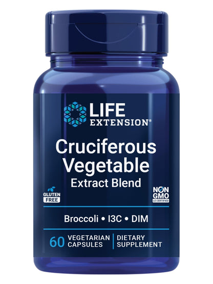 Life Extension Cruciferous Vegetable Extract Blend, Broccoli Extract, I3C, Helps Maintain DNA Health & Already Healthy Hormone Levels, Gluten Free, Non-GMO, Vegetarian, 60 Capsules - dailyvitalstore