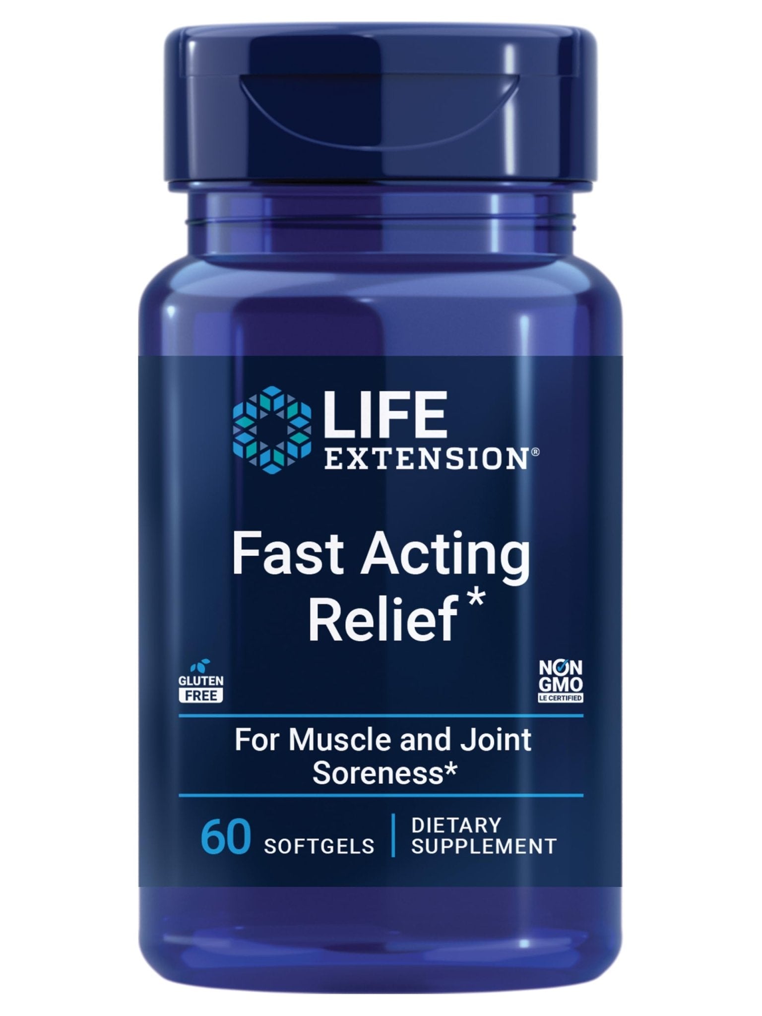 Life Extension Fast Acting Relief, Black Sesame Seeds, Turmeric, Boswellia, Joint Support Supplement, Quick Relief for discomfort in Bones, Joints & Muscles, Gluten-Free, Non-GMO, 60 softgels - dailyvitalstore