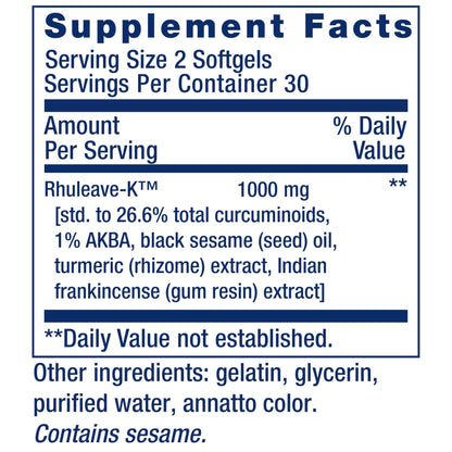 Life Extension Fast Acting Relief, Black Sesame Seeds, Turmeric, Boswellia, Joint Support Supplement, Quick Relief for discomfort in Bones, Joints & Muscles, Gluten-Free, Non-GMO, 60 softgels - dailyvitalstore