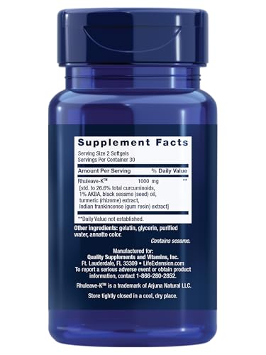 Life Extension Fast Acting Relief, Black Sesame Seeds, Turmeric, Boswellia, Joint Support Supplement, Quick Relief for discomfort in Bones, Joints & Muscles, Gluten-Free, Non-GMO, 60 softgels - dailyvitalstore