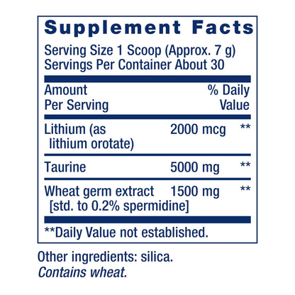 Life Extension Healthy Aging Powder, Healthy Aging Supplement, Heart Health, Brain Health, Exercise Performance, Taurine, Lithium, spermidine, Powder Blend, Non-GMO, Vegetarian, 30 Servings - dailyvitalstore