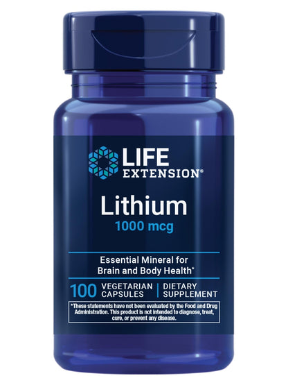 Life Extension Lithium, 1000 mcg – Lithium Orotate – Helps Maintain Cognitive Function & Memory – Low-Dose Formula – Non-GMO, Gluten-Free, - dailyvitalstore