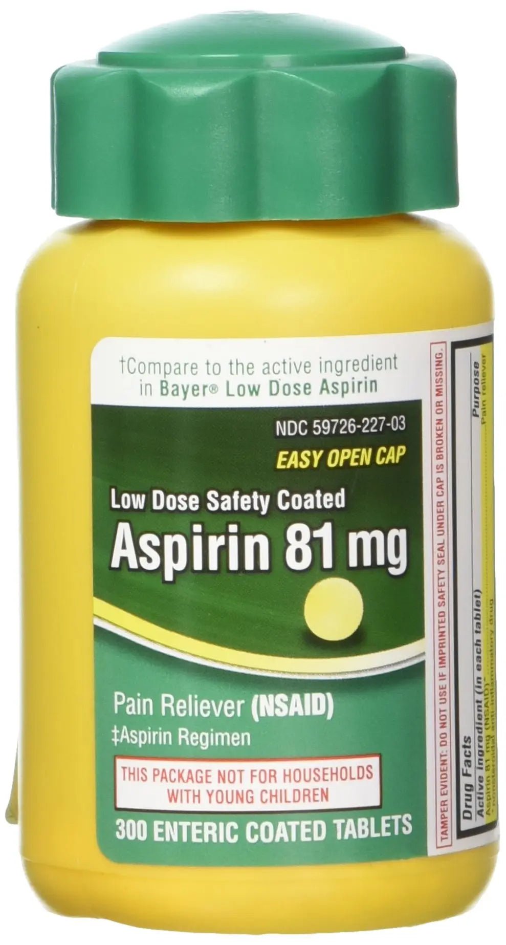 Life Extension Low Dose Aspirin - 81 mg - 300 Enteric Coated Tabs - dailyvitalstore