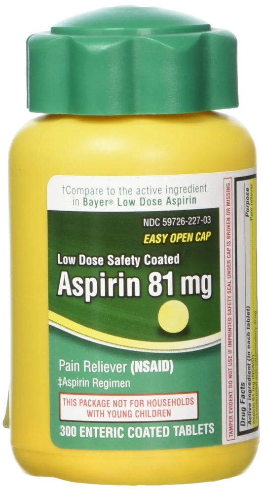 Life Extension Low Dose Aspirin - 81 mg - 300 Enteric Coated Tabs - dailyvitalstore