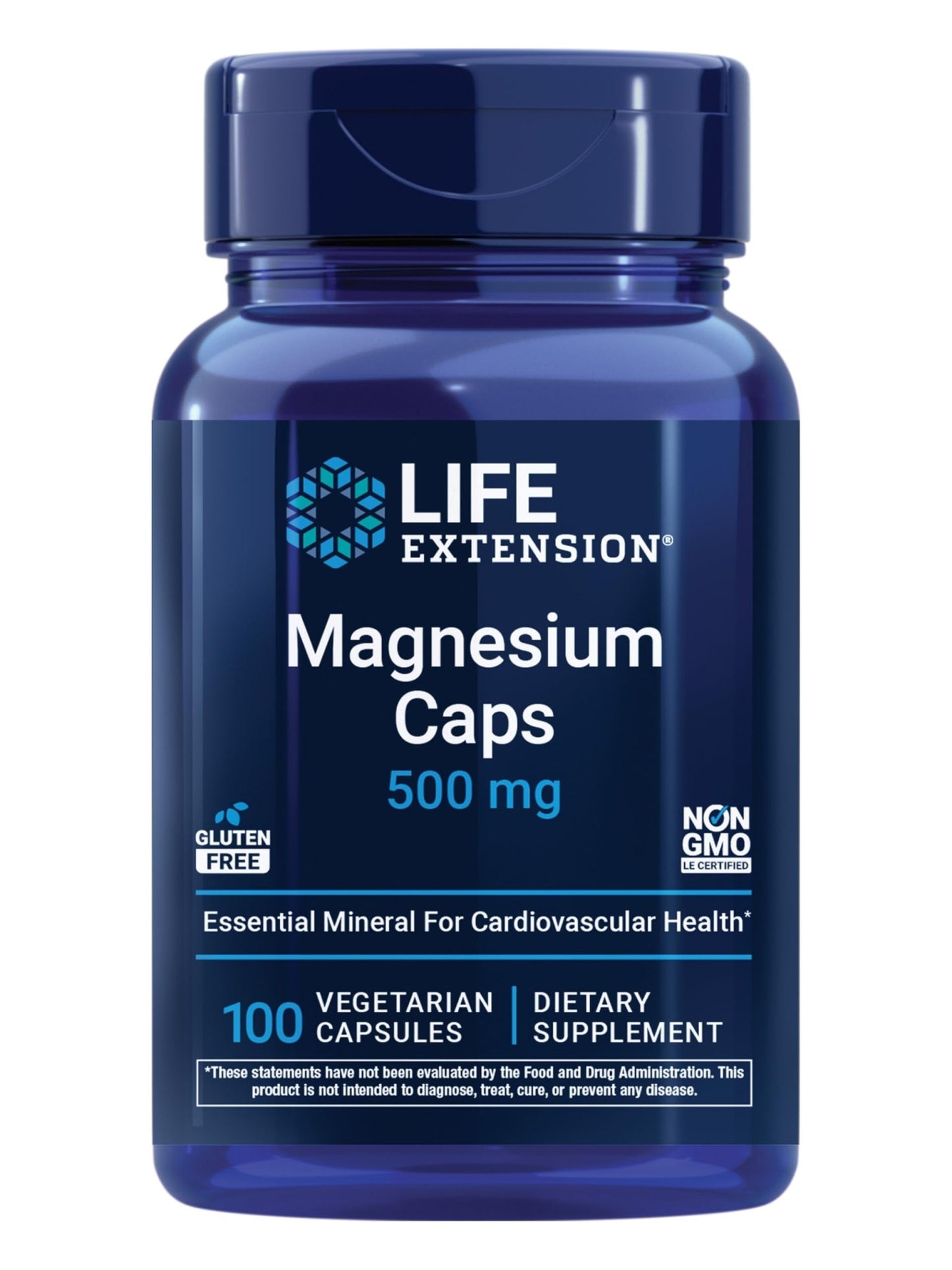 Life Extension Magnesium Caps, 500 mg, Magnesium Oxide, Citrate, and Succinate, Heart Health, Healthy Bones, Metabolism Support, 100 Vegetarian Capsules - dailyvitalstore