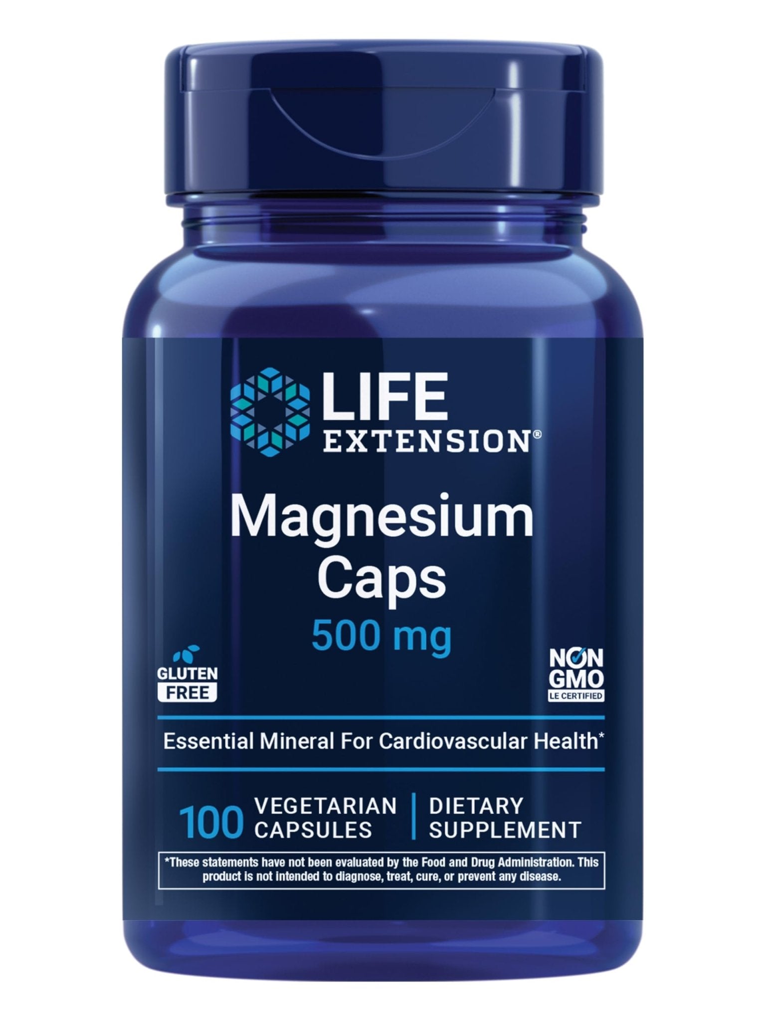 Life Extension Magnesium Caps, 500 mg, Magnesium Oxide, Citrate, and Succinate, Heart Health, Healthy Bones, Metabolism Support, 100 Vegetarian Capsules - dailyvitalstore