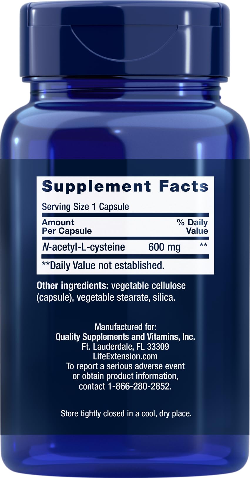 Life Extension N-Acetyl-L-Cysteine (NAC) 600mg, 150 Capsules - dailyvitalstore