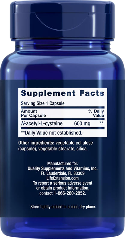 Life Extension N-Acetyl-L-Cysteine (NAC) 600mg, 150 Capsules - dailyvitalstore
