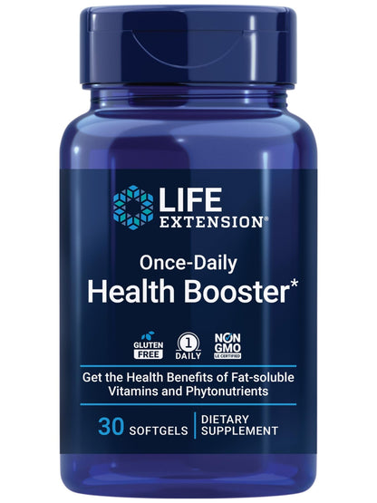 Life Extension Once-Daily Health Booster, Vitamins E, K1 & K2, phospholipids, Fat-Soluble nutrients for Eye Health, Bone Health, Heart Health, Gluten-Free, 1 Daily, Non-GMO, 30 softgels - dailyvitalstore