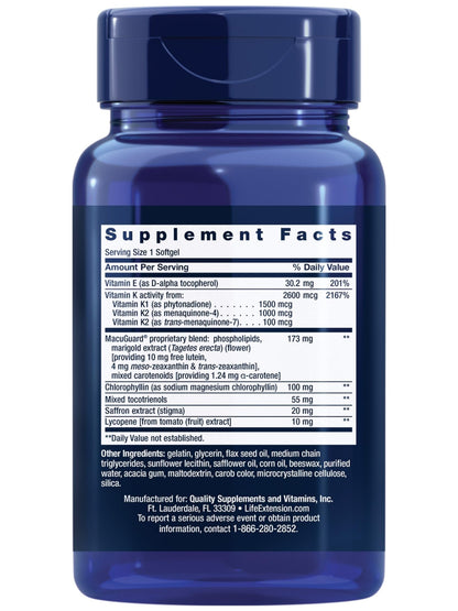 Life Extension Once-Daily Health Booster, Vitamins E, K1 & K2, phospholipids, Fat-Soluble nutrients for Eye Health, Bone Health, Heart Health, Gluten-Free, 1 Daily, Non-GMO, 30 softgels - dailyvitalstore