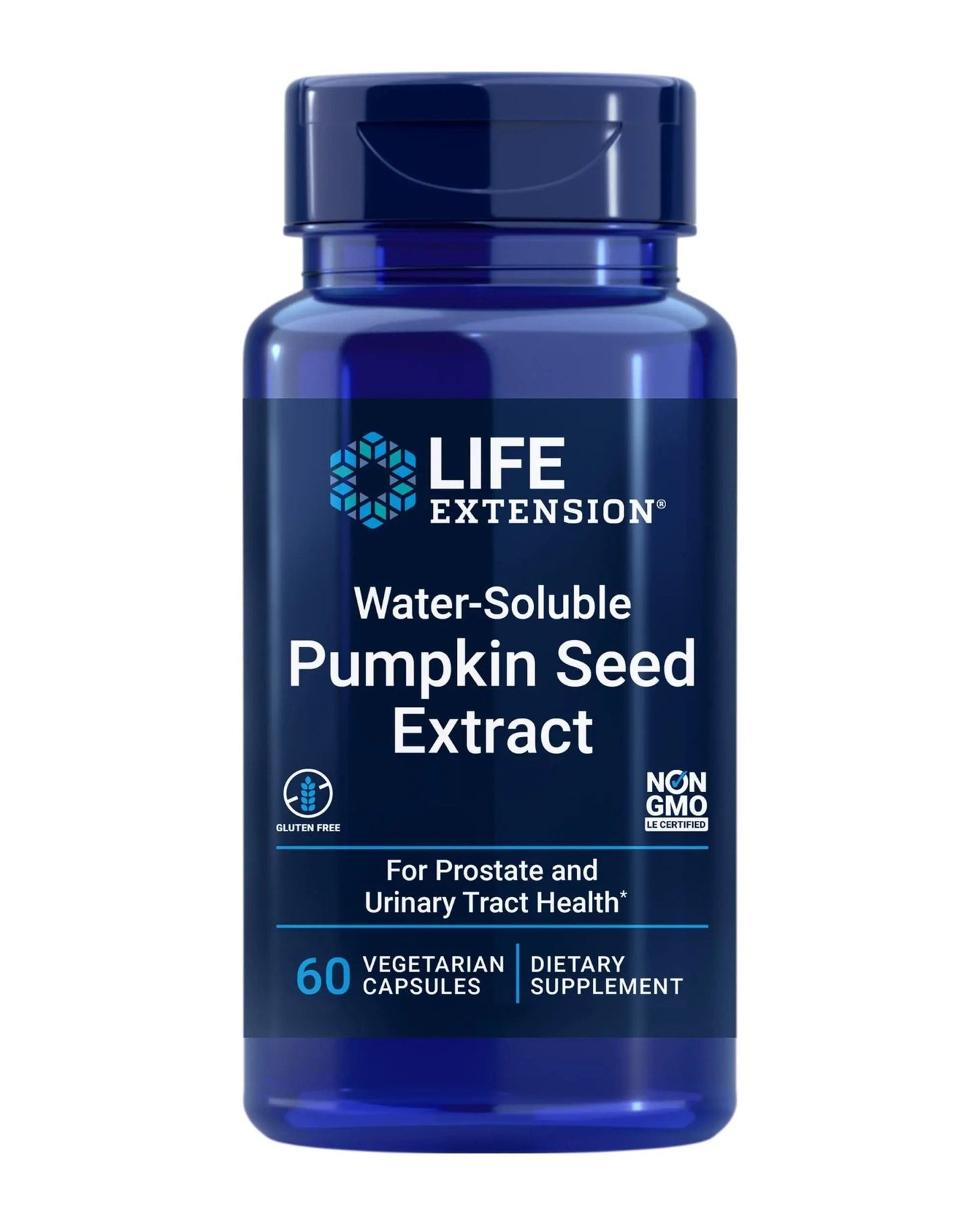 Life Extension Water-Soluble Pumpkin Seed Extract, Promotes Prostate & Urinary Tract Health, Bladder Health Support, Men, Women, Gluten-Free, Non-GMO, Vegetarian, 60 Capsules - dailyvitalstore