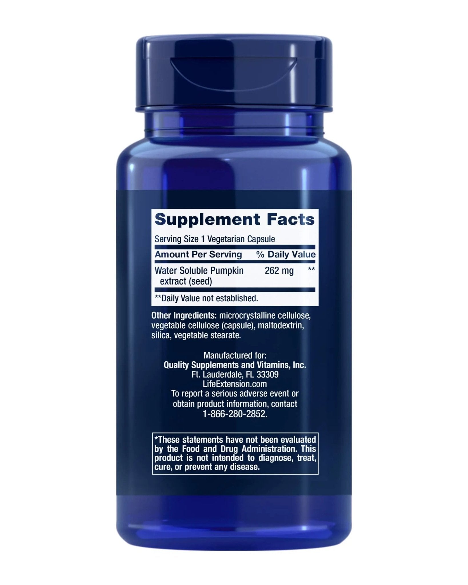 Life Extension Water-Soluble Pumpkin Seed Extract, Promotes Prostate & Urinary Tract Health, Bladder Health Support, Men, Women, Gluten-Free, Non-GMO, Vegetarian, 60 Capsules - dailyvitalstore