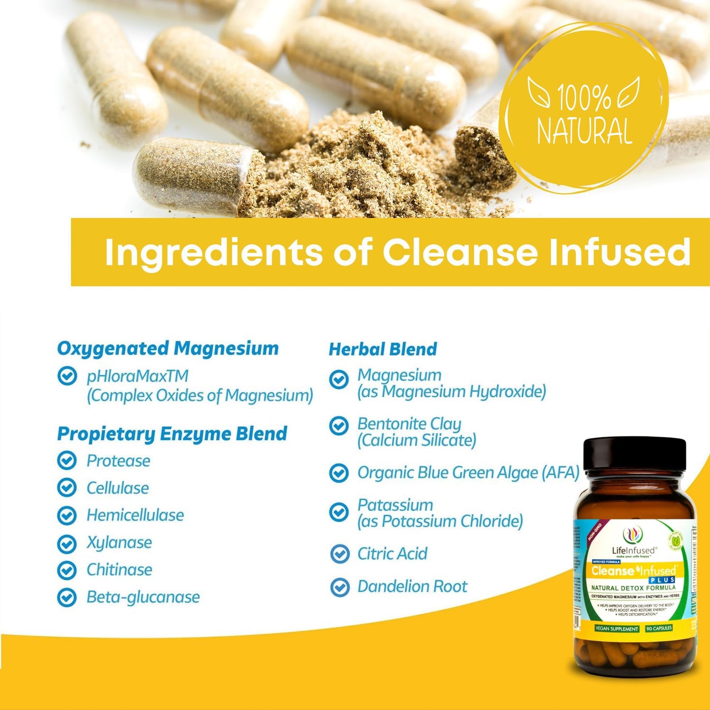 Life Infused Cleanse Infused Plus Digestive Support Supplement – Oxygenated Magnesium with Enzymes & Herbs, Supports Digestive - dailyvitalstore
