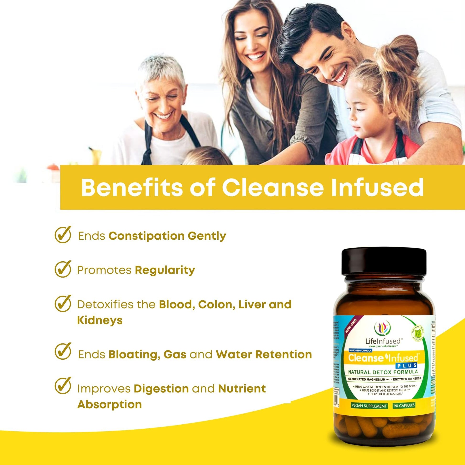 Life Infused Cleanse Infused Plus Digestive Support Supplement – Oxygenated Magnesium with Enzymes & Herbs, Supports Digestive - dailyvitalstore