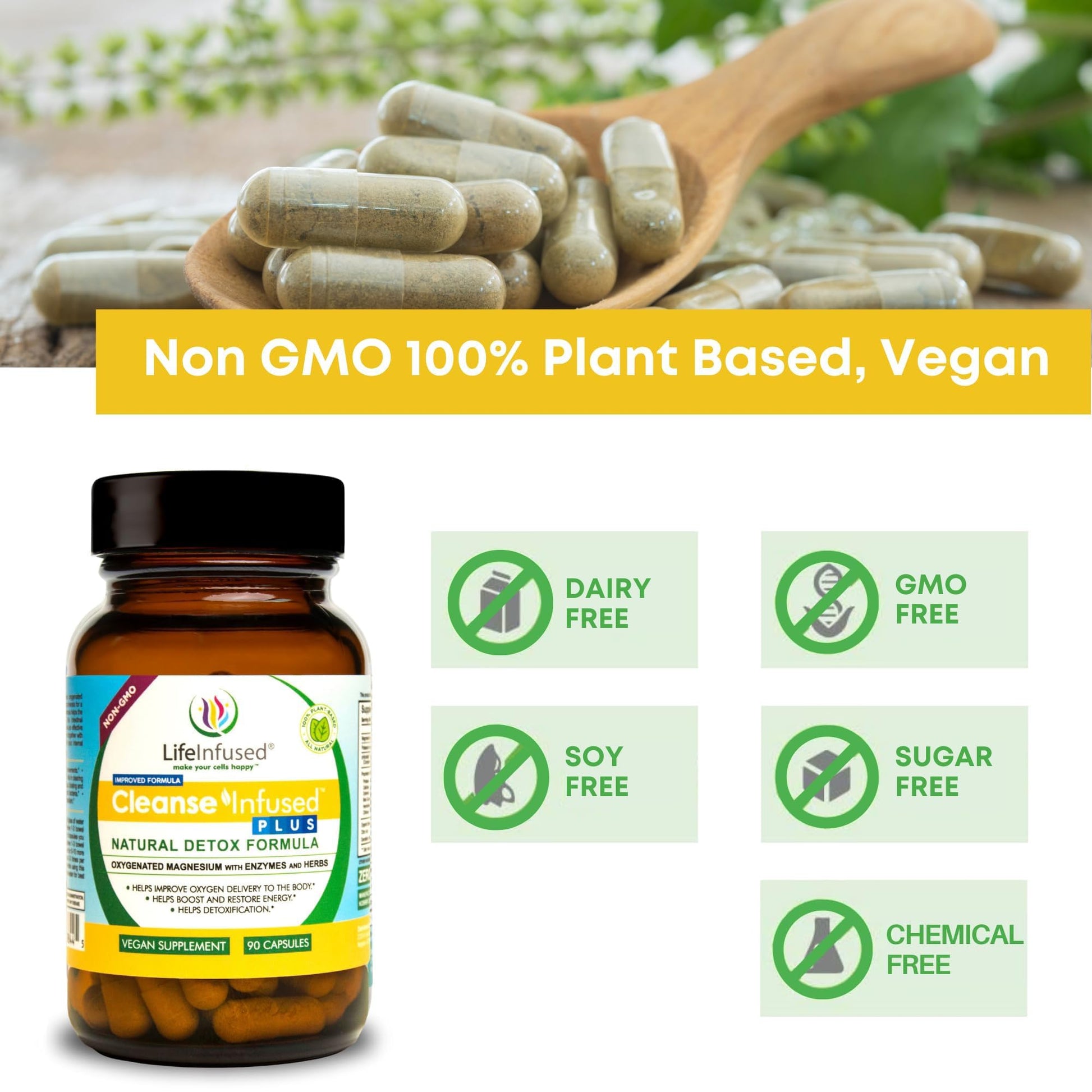 Life Infused Cleanse Infused Plus Digestive Support Supplement – Oxygenated Magnesium with Enzymes & Herbs, Supports Digestive - dailyvitalstore